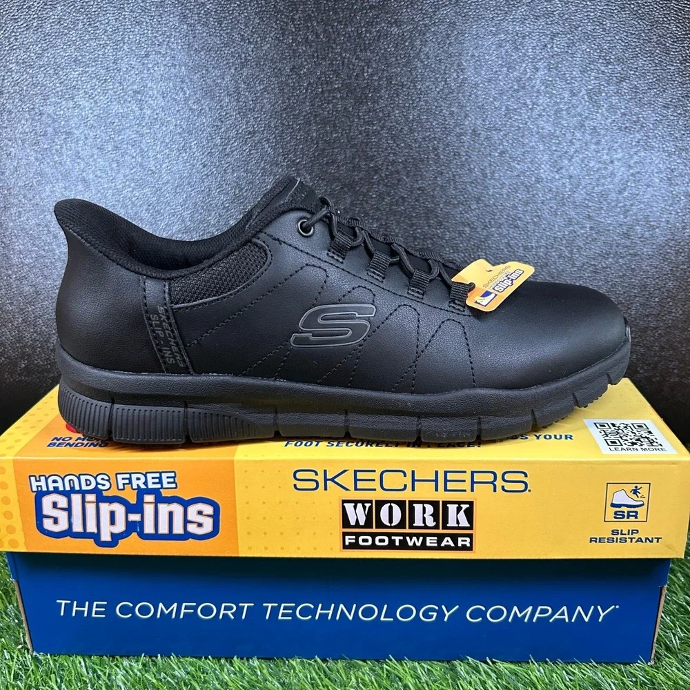 Skechers Hands Free Slip ins Work Summits Womens Size 10 Black Slip Resistant
